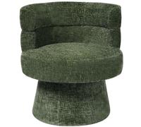 DUHOME Fauteuil Pivotant Design Moderne Chaise en Chenille avec Dossier Incurvé Fauteuil Confortable Rembourré pour Salon Chambre Bureau (Vert)