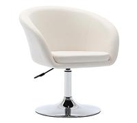 DUHOME Fauteuil Salon Pivotant Chaiese de Coiffeur Réglable en Hauteur Fauteuil Chambre Rembourrée Siège Cocktail avec Accoudoir, Blanc