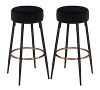 DUHOME Tabouret de Bar Lot de 2 Tabouret de Bistrot avec Repose-Pieds Chaise de Comptoir 80cm pour Bistrot Cuisine Café Salle à Manger,Noir