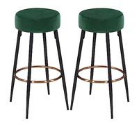 DUHOME Tabouret de Bar Lot de 2 Tabouret de Bistrot avec Repose-Pieds Chaise de Comptoir 80cm pour Bistrot Cuisine Café Salle à Manger,Vert Foncé