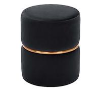 DUHOME Tabouret Pouf Coiffeuse en Velours, Tabouret Ottoman Rond, Sièges de Coiffeuse pour Adulte, Rembourré Pouf Repose-Pieds, Chaise Coiffeuse Chambre à Coucher, Salon, Vestiaire (Noir)