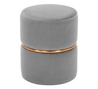 DUHOME Tabouret Pouf Coiffeuse en Velours, Tabouret Ottoman Rond, Sièges de Coiffeuse pour Adulte, Rembourré Pouf Repose-Pieds, Chaise Coiffeuse Chambre à Coucher, Salon, Vestiaire (Gris)