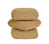 DUHOME Tabouret Repose-Pieds Bouclé Pouf 3 Couches Ottoman Pivotant 44cm Siège Bas pour Chambre Salon Entrée, Jaune