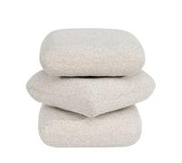 DUHOME Tabouret Repose-Pieds Bouclé Pouf 3 Couches Ottoman Pivotant 44cm Siège Bas pour Chambre Salon Entrée Couleur Avoine