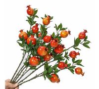DuHouse Lot de 3 branches de grenade artificielles, 66 cm, fausses tiges de grenade réalistes pour la maison, le bureau, la cuisine, la décoration de fête