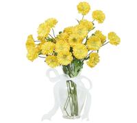 DuHouse Lot de 6 bouquets de marguerites artificielles en soie - Marguerites artificielles pour la maison, le jardin, la cuisine, le mariage, les décorations de fête (jaune)