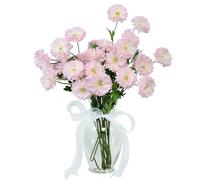 DuHouse Lot de 6 bouquets de marguerites artificielles en soie - Marguerites artificielles pour la maison, le jardin, la cuisine, le mariage, les décorations de fête (rose poudré)