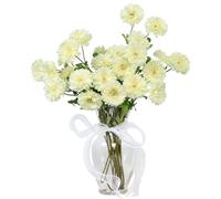 DuHouse Lot de 6 bouquets de marguerites artificielles en soie - Marguerites artificielles pour la maison, le jardin, la cuisine, le mariage, les décorations de fête (jaune clair)