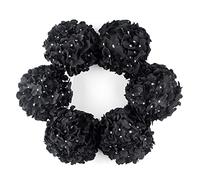 DuHouse Lot de 6 Grandes têtes de Fleurs d'hortensia artificielles en Soie avec Tige pour Mariage, Maison, Jardin, Centre de Table (Noir)