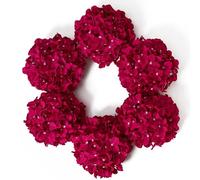 DuHouse Lot de 6 Grandes têtes de Fleurs d'hortensia artificielles en Soie avec tiges au Toucher réaliste pour Mariage, Maison, fête, Jardin, Centre de Table (Fuchsia foncé)