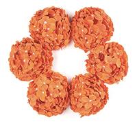 DuHouse Lot de 6 têtes de Fleurs d'hortensia artificielles en Soie avec tiges pour Bricolage, Centre de Table, décoration d'intérieur (Orange Brûlé)