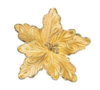 DuHouse Lot de 7 poinsettia artificielles à paillettes avec tiges pour décoration de maison ou de cuisine (doré)