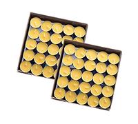 Duiaynke Lot de 100 bougies décoratives bouddhistes non parfumées au beurre de ghee pour église, autel, cérémonie, Diwali (2 heures, jaune)