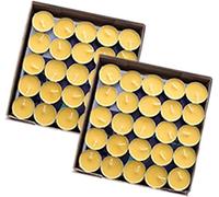 Duiaynke Lot de 100 bougies décoratives bouddhistes non parfumées au beurre de ghee pour église, autel, cérémonie, Diwali (4 heures, jaune)