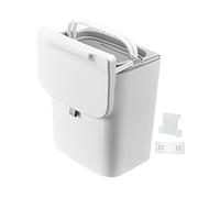 Duiaynke Poubelle à compost portable à suspendre avec couvercle durable sous l'évier pour salle de bain, placard, porte intérieure (poteau blanc de 9 L)