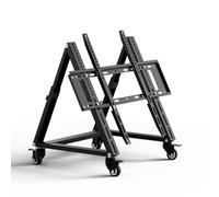 Duiliuu Support TV mobile à faible hauteur, support TV roulant avec roulette pour TV 26-65 pouces, hauteur réglable, angle de vision réglable de 36° à 68°, max 50KG, Vesa 600×500