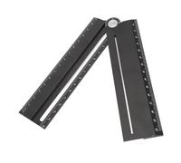 DUIMIMI Règle multifonctionnelle en aluminium pour une mesure précise des angles et des arcs, conception réversible pour le tracé de lignes parallèles et de cercles, 0-180 degrés