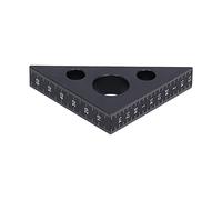 DUIMIMI Règle triangulaire à 45 degrés, outil de mesure en alliage d'aluminium pour le travail du bois, épaisseur de 15 mm, mesure d'angle, échelles métriques et en pouces