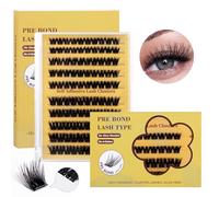 DUIMIMI Self adhésif Cllusters de clusters, pas de colle nécessaire, grappes individuelles pour extensions de cils volumineuses, application facile, usure confortable et Sturdy (MJ10-10)