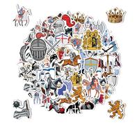 DUINIU 120 Autocollants De Graffiti De Chevalier, Autocollants De Décoration Créatifs, Matériaux De Journal De Compte À Main, Adaptés À La Décoration De Cahier Et D'Article.