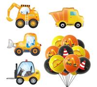 DUINIU 16 Pièces De Ballons sur Le Thème des Véhicules D'Ingénierie, Ballons De Chantier, Ballons D'Excavatrice, Décorations De Fête De Ballons, Ballons De Véhicules De Construction.