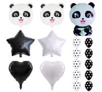DUINIU 17Pcs Ballons en Papier D'Aluminium Panda, Ballons À Thème Panda, Décorations De Ballons De Fête, Grands Ballons Panda Animaux, Ballons De Douche.