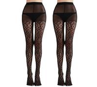 DUINIU 2 Paires De Bas À Pois Bas, Collants Rétro À Imprimé Léopard, Chaussettes Noires Sexy, Bas Fins Pour Femmes, Vêtements Avec Décoration.
