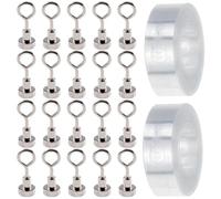 DUINIU 20 Pièces D'Aimants Annulaires Et 2 Rouleaux De Chaînes De Ballons, Ventouse Magnétique sans Poinçon, Anneaux De Crochet Ronds, Chaînes De Ballons À Double Trou, Décorations De Noël.