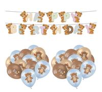 DUINIU 24 Ballons À Motif d'ours Et 1 Drapeau, Articles De Fête d'anniversaire Mignons, Ballons De Dessin Animé Mignons, Mise en Page De La Scène De La Fête.