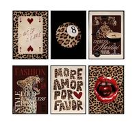 DUINIU 6 Peintures Décoratives À Imprimé Léopard, Peintures sur Panneau, Peintures sur Toile sans Cadre, Décoration d'art De La Pièce, Adaptées À La Chambre Et Au Salon.