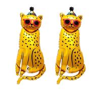 DUINIU Ballons Léopard 2 Pièces, Ballons De Dessin Animé Créatifs, Ballons en Papier D'Aluminium Animal, Accessoires Photo d'anniversaire Drôles, Décorations De Fête d'anniversaire Mignonnes.