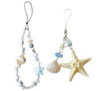 DUINIU Chaîne De Téléphone Portable Ocean Star 2 Pièces, Lanière D'Appareil Photo Numérique, Chaîne D'Appareil Photo Perle, Pendentif Porte-Clés De Sac De Téléphone Portable.