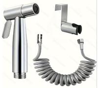 DUINIU Ensemble De Pomme De Douche De Toilette en Acier Inoxydable 3 Pièces, Douchette À Main, Dispositif De Chasse d'eau De Toilette, Pomme De Douche (Y Compris Pomme De Douche, Porte-Carte Mural).