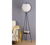 DUIRHNFV Lampadaire LED Lampadaire, Lampadaire Design Moderne Lampadaire pour Salon Chambre, Abat-Jour Plume avec Base de Lampe E27 Lampadaire (Couleur: Noir et Blanc, Taille: Interrupteur à Pied)