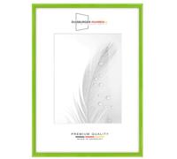 Duisburger-Rahmen24 Cadre photo en bois étroit 20 x 27 cm en Vert clair brillant | Verre synthétique antireflet | Cadre pour affiches | Puzzle | collage DR120