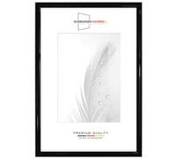 Duisburger-Rahmen24 Cadre photo en bois étroit 21 x 29,7 cm DIN A4 in Noir brillant | Verre synthétique antireflet | Cadre pour affiches | Puzzle | collage DR072