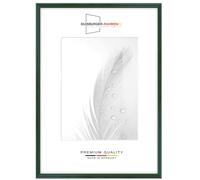 Duisburger-Rahmen24 Cadre photo en bois étroit 21 x 29,7 cm DIN A4 in Vert foncé brillant | Verre synthétique antireflet | Cadre pour affiches | Puzzle | collage DR122