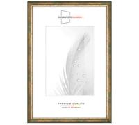 Duisburger-Rahmen24 Cadre photo en bois massif 30 x 35 cm en Vert Or | Verre synthétique antireflet | Cadre pour affiches | Puzzle | collage DR067