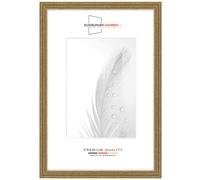 Duisburger-Rahmen24 Cadre photo en bois massif Rétro 14,8 x 21 cm DIN A5 in Vieux-Or Baroque | Verre synthétique antireflet | Cadre pour affiches | Puzzle | collage DR089