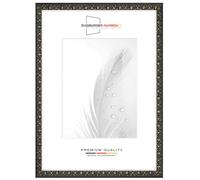 Duisburger-Rahmen24 Cadre photo en bois massif Rétro 21 x 29,7 cm DIN A4 in Vieux-Noir Or Baroque | Verre synthétique antireflet | Cadre pour affiches | Puzzle | collage DR111