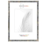 Duisburger-Rahmen24 DR24 Cadre Photo 15x22 (Bleu Argent Or) sur Mesure, Cadre en Bois MDF de 35 mm de Largeur INCL. vitre en Verre synthétique antireflet, paroi arrière Stable, Crochets et Fixations