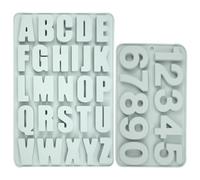 duisoad 2 Pièces Moule En Silicone Alphabet 26 Lettres A-Z 0-9 Moule en Silicone Chiffres Moules en Silicones en Forme de Lettres pour Chocolat, Biscuits, Gâteaux, Bonbons