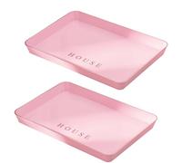 duisoad 2 Pièces Plateau de Service Rectangulaire Plateau de Service Plastique Plateaux Restauration Rapide pour Aliments, Boissons, Cuisines, Cafés, Hôtels, Rose