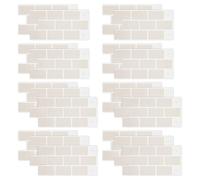duisoad 20 Pièces Carrelage Adhesif Mural Cuisine, Carreaux Adhesif Cuisine 30,5x 15,3cm Sticker Carrelage Beige pour Cuisine, Salle de Bain, le Mur, Auto-Adhésif