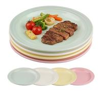 duisoad 4 Pièces Assiettes Plates 20 cm Assiettes Service de Table Set Assiette Ceramique Colorées pour Desserts, Salades, Gâteaux, Chauffage au Micro-Ondes, Nettoyage au Lave-Vaisselle