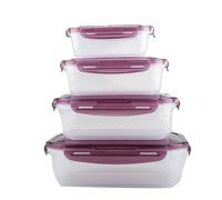 duisoad 4 Pièces Boite Rangement Cuisine, 280ml/500ml/1000ml/1800ml Boîte Conservation Alimentaire Boîtes Alimentaires Plastique pour Fours à Micro-Ondes, Réfrigérateurs, Réutilisables