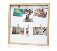 duisoad Porte Photo Mural 32 x 32 x 2.5 cm Cadre Photo Pele Mele Mural Multi Photo Accroche Livré avec des Clips Photos et une Ficelle pour des Cadres Phot Créatifs