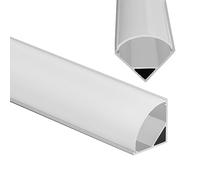 Duisrech Lot de 10 profilés LED en aluminium - 45 degrés - En forme de V - Pour bandes LED - 1 à 11 mm - Avec couvercle, embouts et clips de montage pour bandes LED