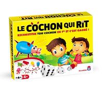 Dujardin - Le cochon qui rit à 4 - jeu de société - Reconstitue ton cochon en premier - 1 jouer en famille et entre amis - 2 à 4 joueurs - Dès 4 ans, Jaune