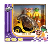 Mille Bornes Challenge - Coffret Equipe Jaune , Zac et Zoé - Jouets tirés de la série TV , figurine articulée et voiture à collectionner , Enfant à partir de 4 ans